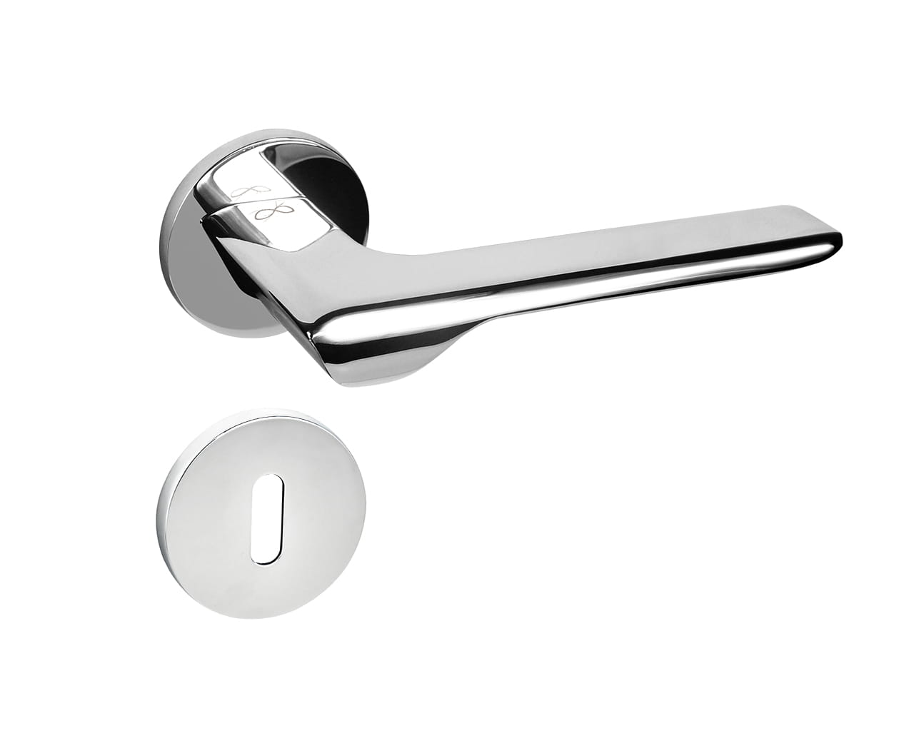 Linea SLIM chromová lišta S O 700 - dveřní kování s kulatou rozetou