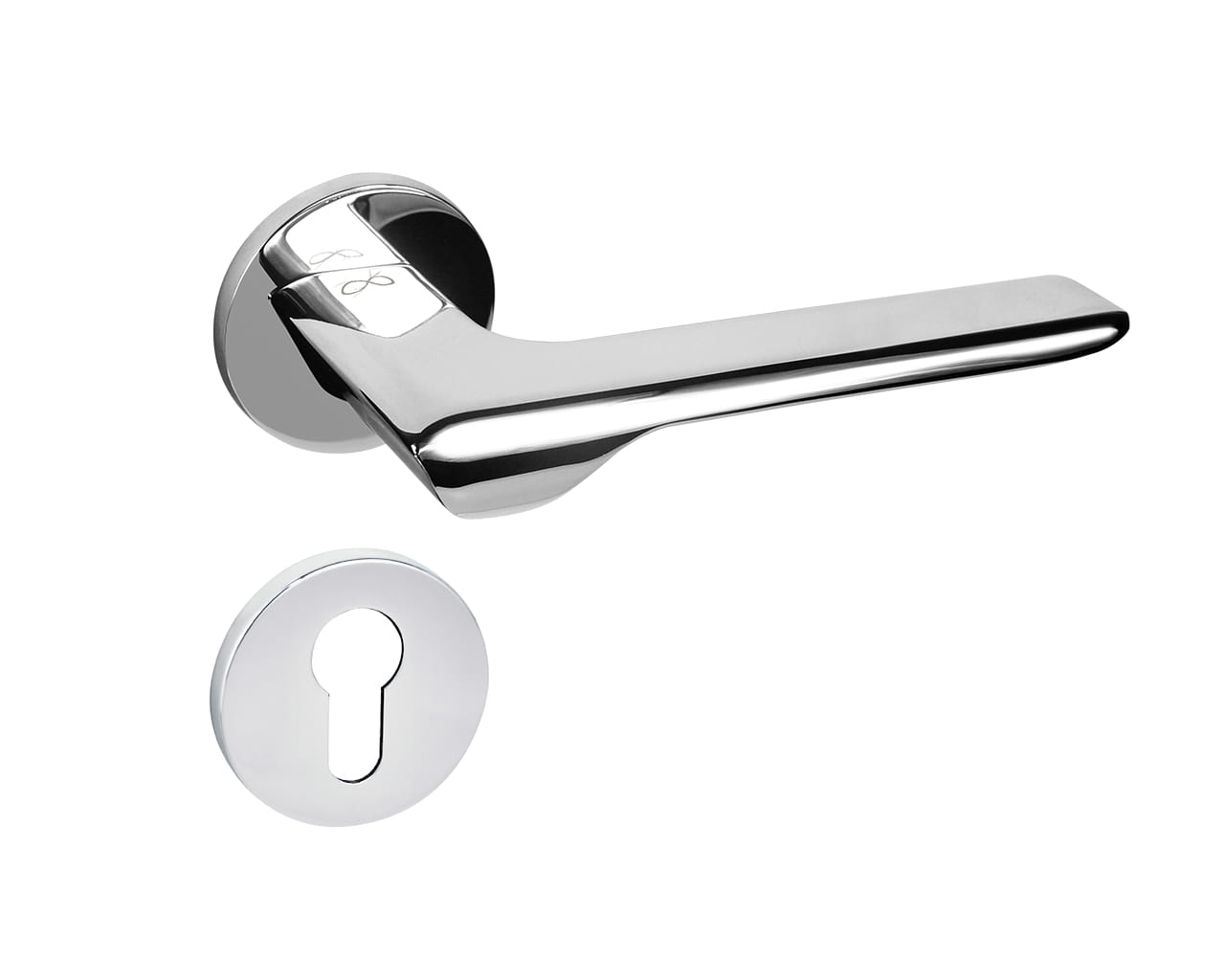Linea SLIM chromová lišta S O 700 - dveřní kování s kulatou rozetou