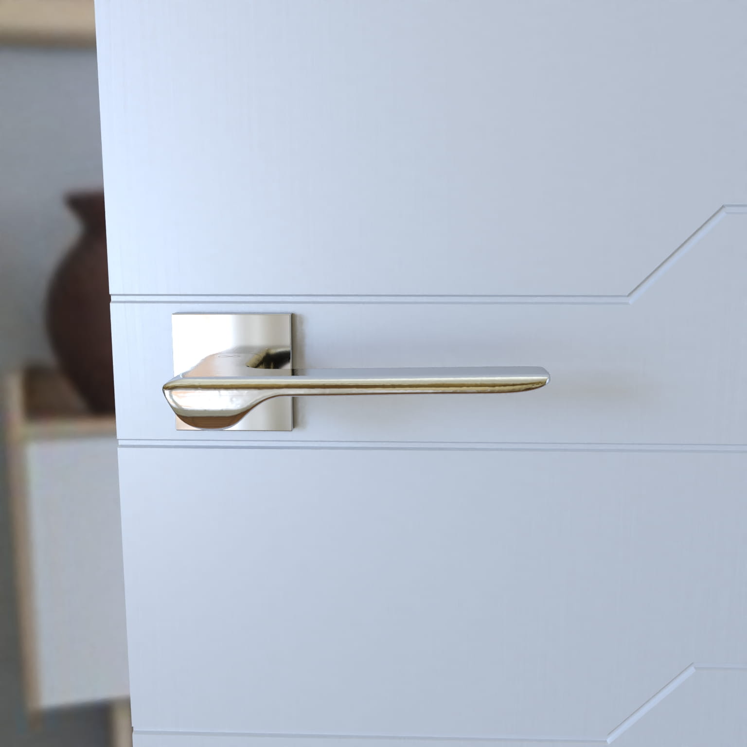 Linea SLIM chromové KLÍN S 700 - dveřní kování s čtvercovou rozetou