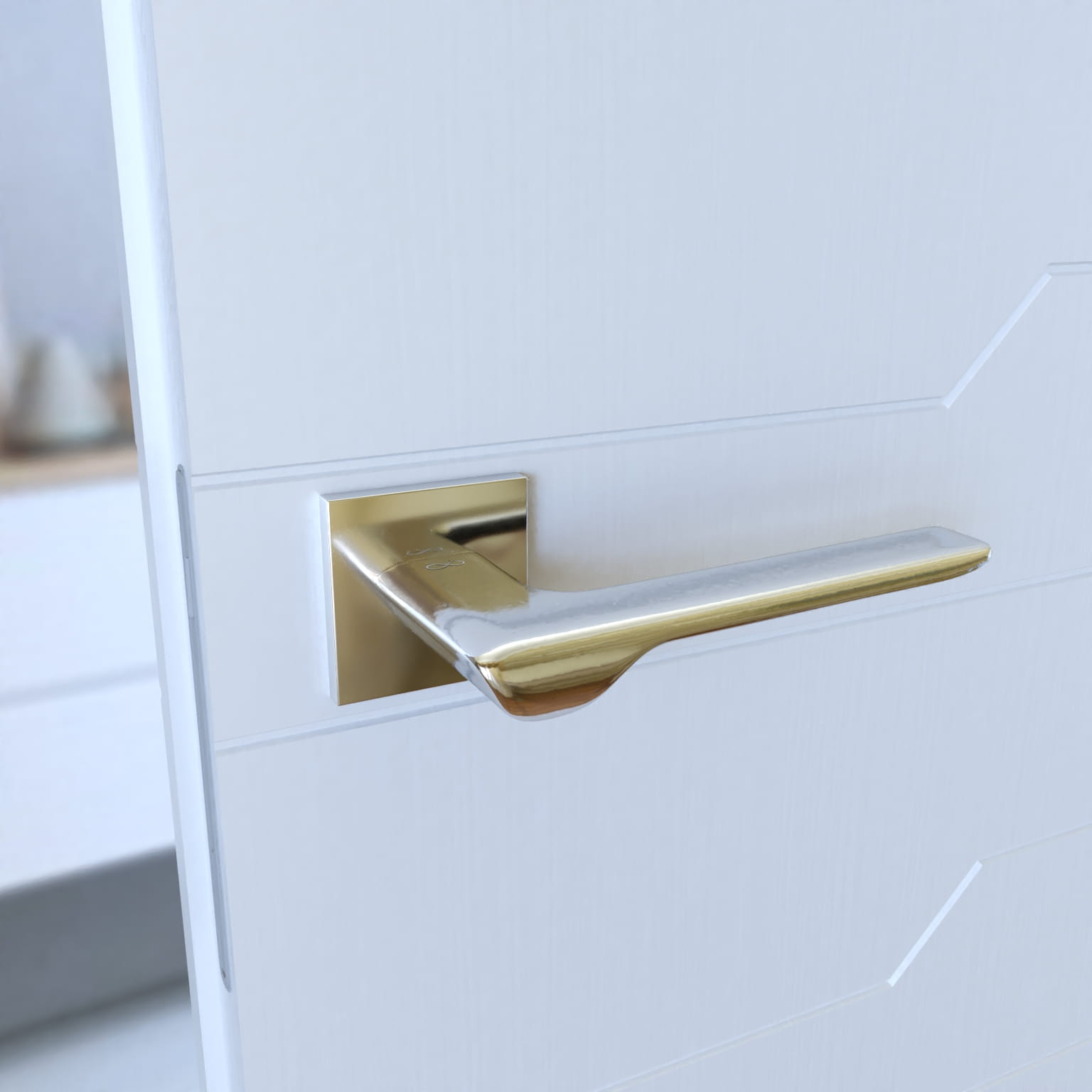 Linea SLIM chromové KLÍN S 700 - dveřní kování s čtvercovou rozetou