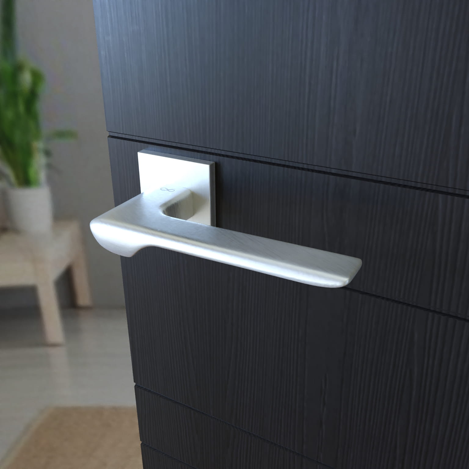 Linea SLIM SLIM mattt chromová LIŠTA S M700 - dveřní kování s čtvercovou rozetou