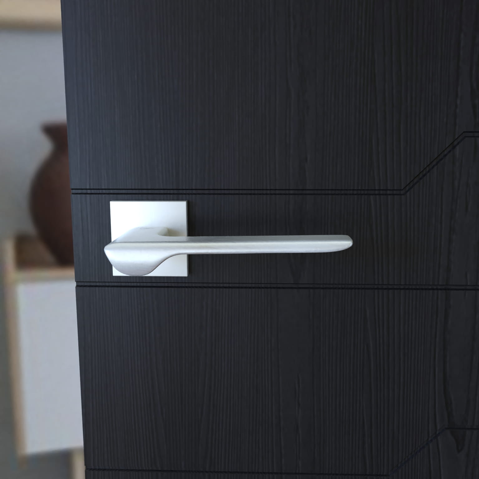Linea SLIM SLIM mattt chromová LIŠTA S M700 - dveřní kování s čtvercovou rozetou