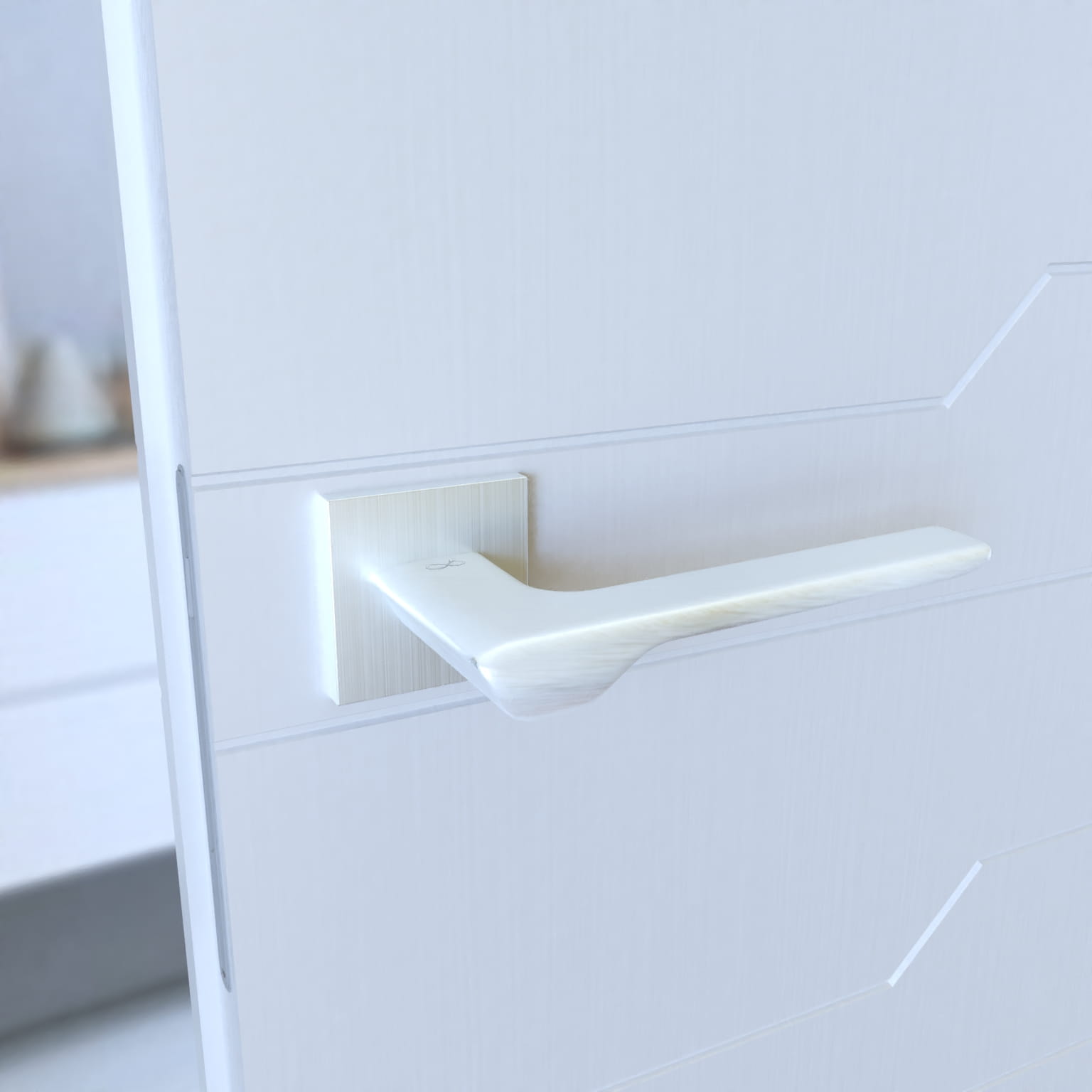 Linea SLIM SLIM mattt chromová LIŠTA S M700 - dveřní kování s čtvercovou rozetou