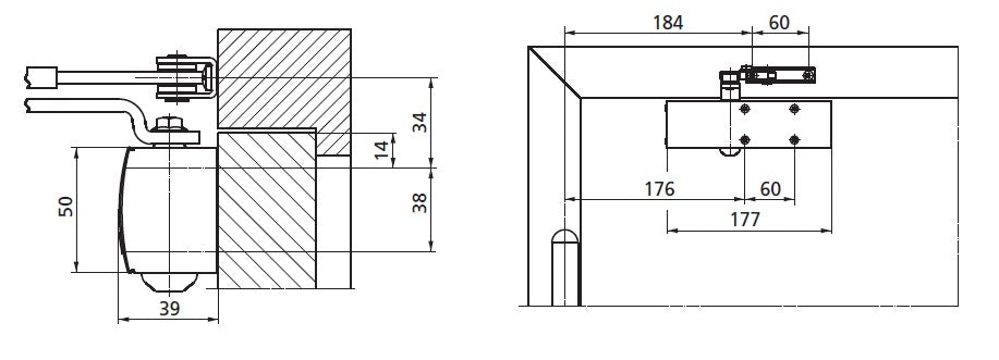 Geze TS 1500 Brown - dveřní zavírač s ramenem