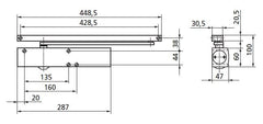 Geze TS 5000 Brown - door closer with sliding bar - Kovio