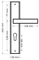 THEO Black K+G -Externí štítové dveřní kování