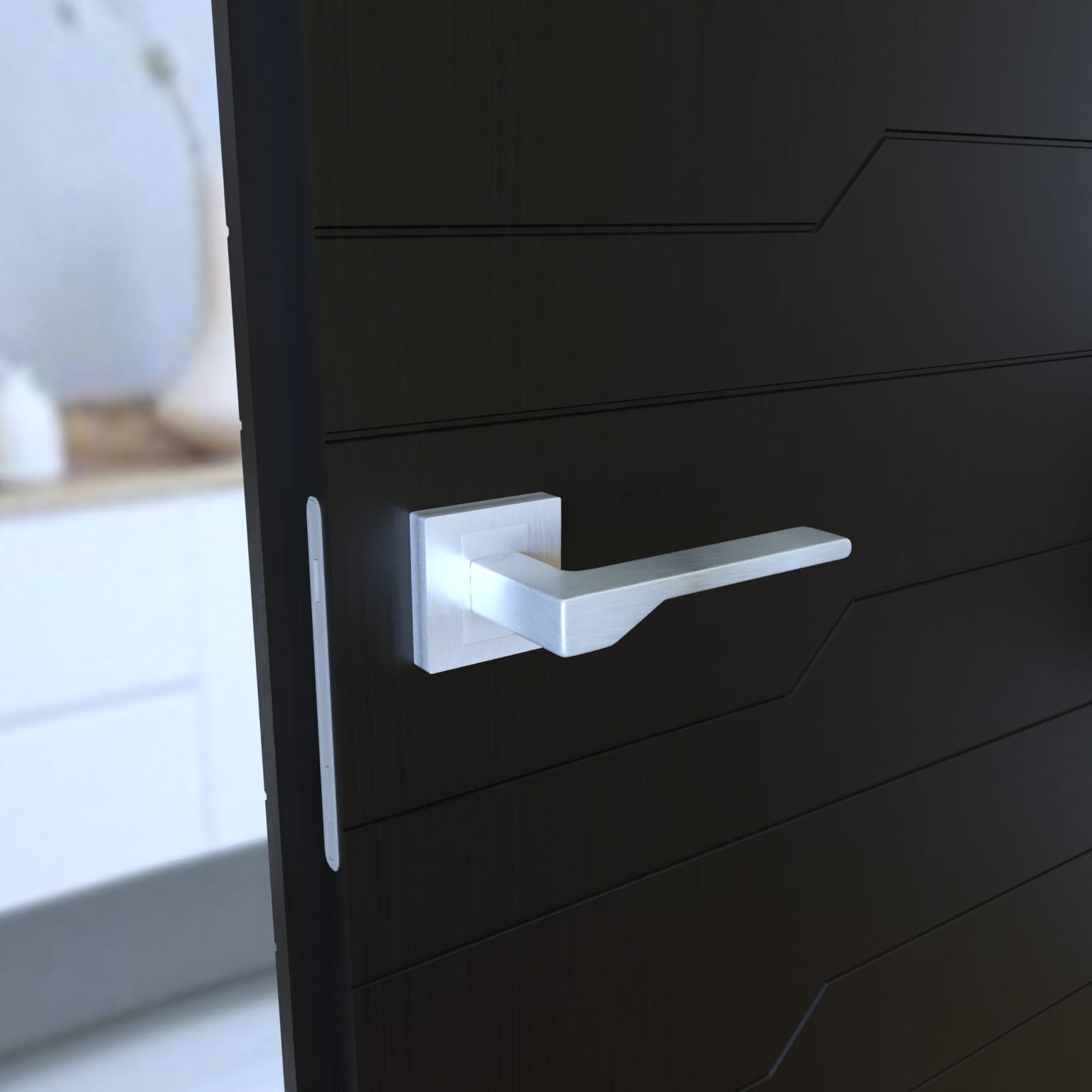 Nový KNV M700 chrom matný - dveřní kování s čtvercovou rozetou