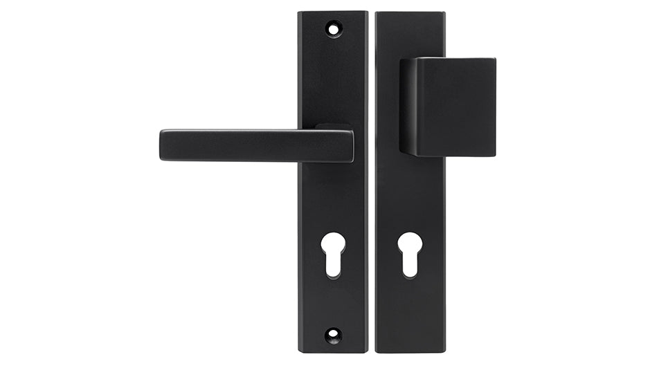 THEO Black K+G -Externí štítové dveřní kování