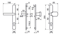 RHD.0030 pro plastové dveře - klika/koule