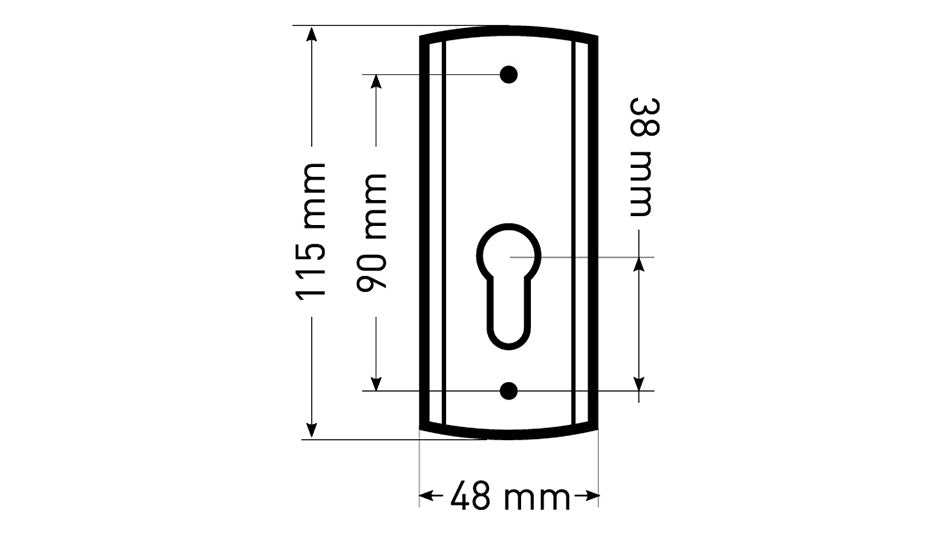 MATI patina K+K - Vnější štítové dveřní kování